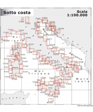 Carte Navimap IT222-IT223 De Tropea à Villa S. Giovanni avec Messina et Capo Rasocolmo