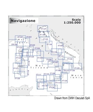 Carte Navimap IT108-IT109 De Capo Palinuro à Capo Vaticano avec I.Stromboli et Panarea