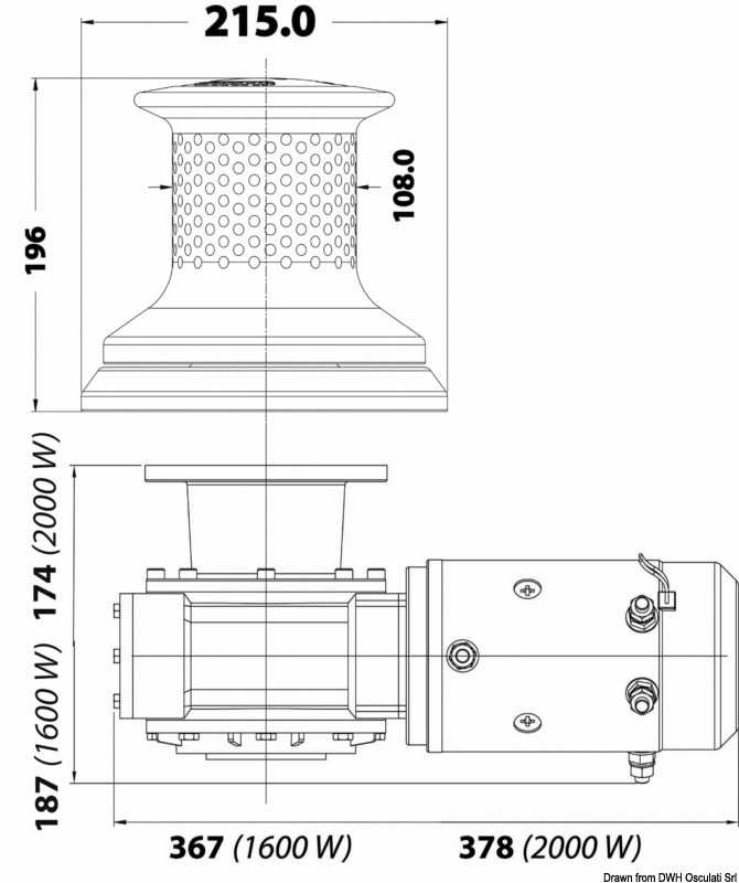 Cabestan Lewmar Capstan C4 12V 1600w embarcations de 16 à 20m