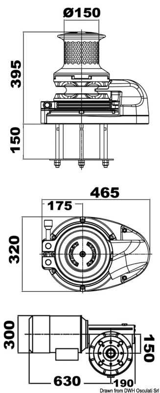 Treuil Lewmar V9 SX barbotin 14mm 400V AC 4KW