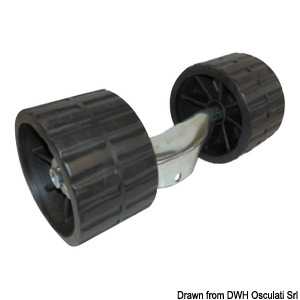 Etrier pour roues latérales fixes noires 120x75mm