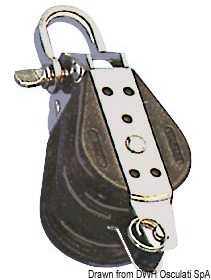 Poulie sur billes double manille et ringot 6x22mm