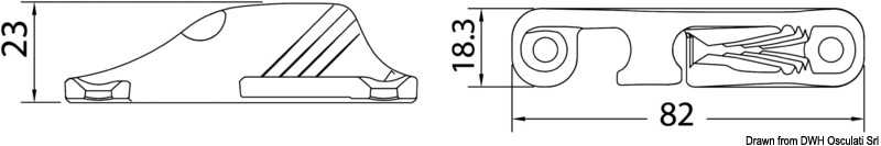 Coinceur clamcleat CL 218 MKI alu pour écoutes 3-6mm gauche