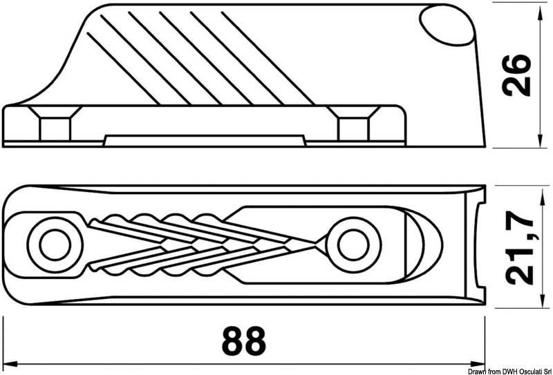 Coinceur clamcleat CL 231 nylon pour écoutes 4-8mm avec cavalier