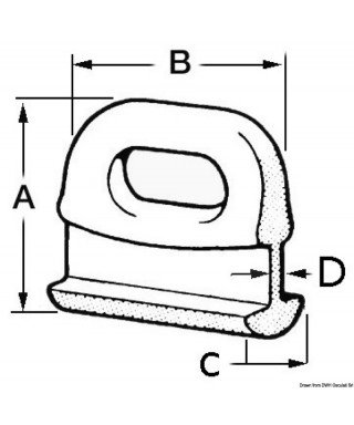 Coulisseau nylon pour grand-voile 14 mm