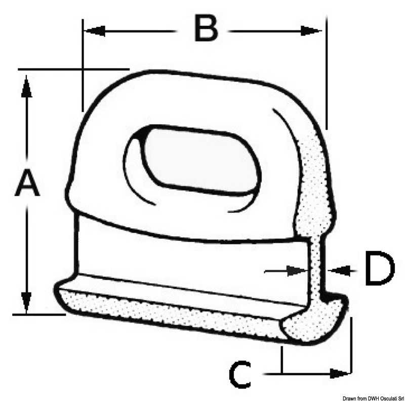 Coulisseau nylon pour grand-voile 10 mm