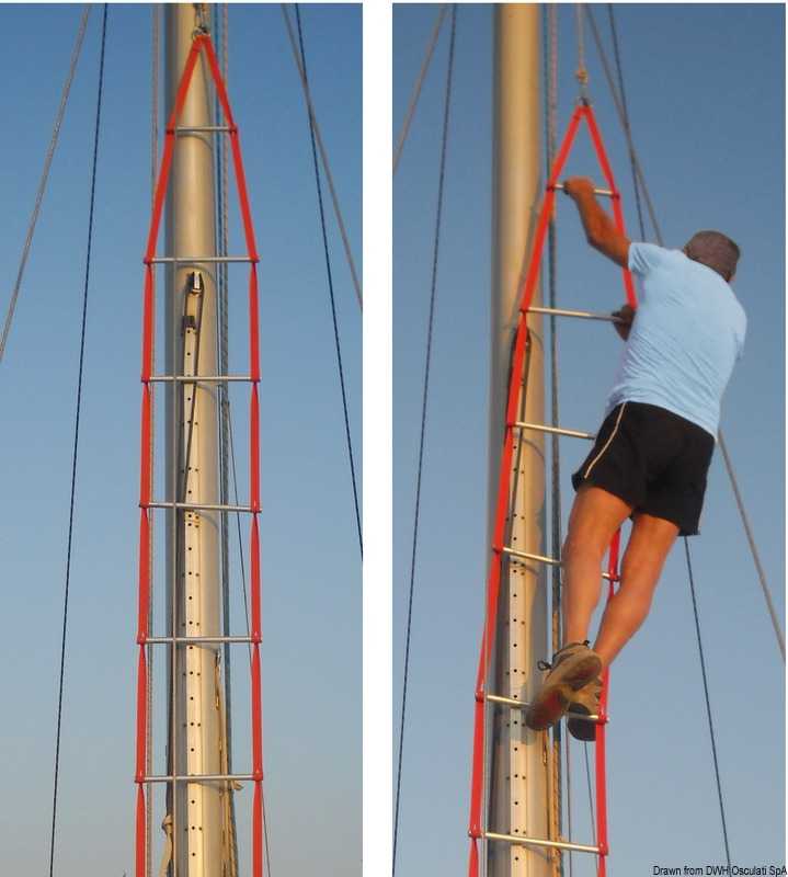 Echelle de mat hauteur 10m couleur grise