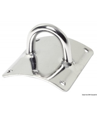 Platine de tangon inox pour fixation mâts 63x75mm 8mm