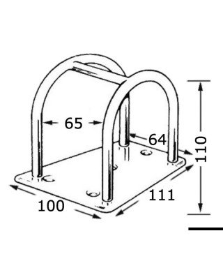 Porte-tangon inox 110 mm léger et fonctionnel