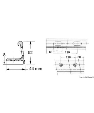 Profilé de fargue 6 m en aluminium anodisé naturel