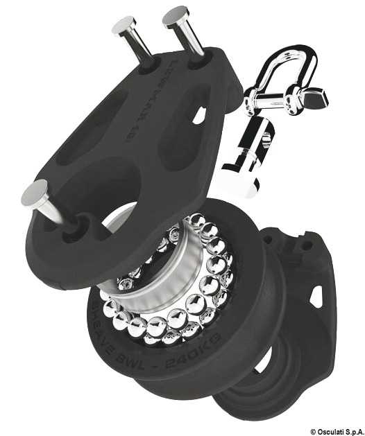 Réa double avec ringot Control poulie diamètre 30mm pour bouts 8mm noire