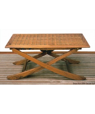 Table teck pliante 110x70 cm ouverte 110x70x14 cm repliée