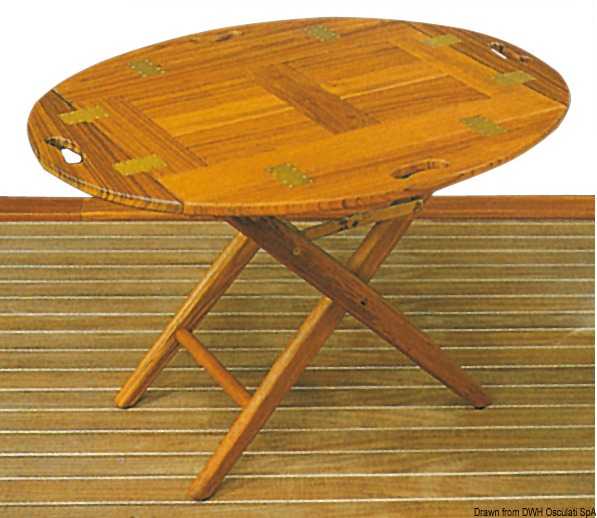 Table de transport teck 85x60x53 cm peut servir de plateau