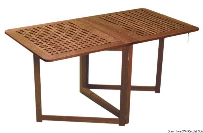Table teck pliante 78x145x70 cm avec pieds à compas