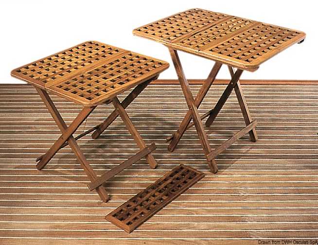 Table teck pliante 60x60 cm repliable 