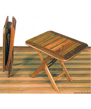 Table pliable teck 50x40 cm réglable en hauteur