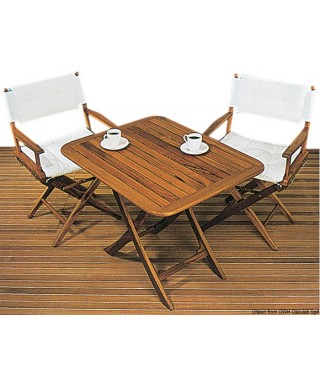 Table teck pliante 90x70 cm Réglable en hauteur