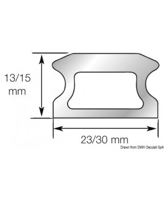 Rail percé 2 Longueur 3026mm Largeur 30mm hauteur 15mm Fixation M8