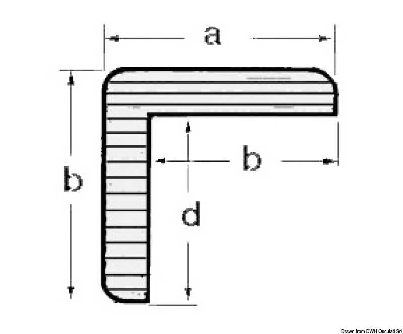 Profil teck en L 23x23 mm