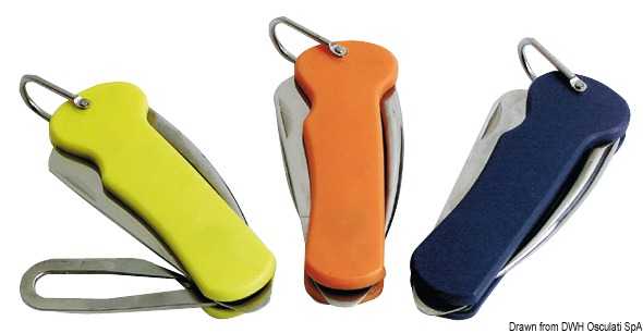 Couteau voile inox poignée en plastique orange