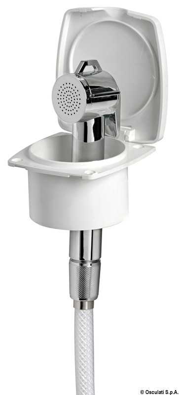 Coffret douche blanc New Edge tuyau PVC 2,5 m