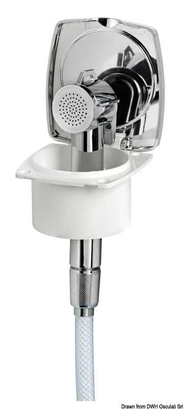 Coffret douche chromé New Edge tuyau PVC 4 m
