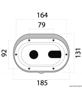 Coffret douche Oval + porte sortie transversale 185x131mm