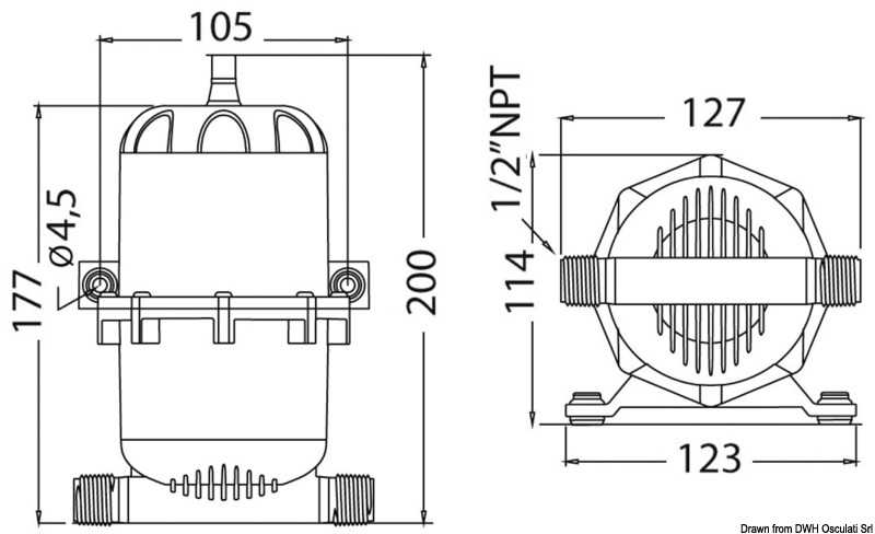 Vase d'expansion capacité 0,75L pression maxi 8,6 bar raccords 1/2"