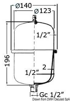 Vase d'expansion pour autoclaves et chauffe eau 2 L
