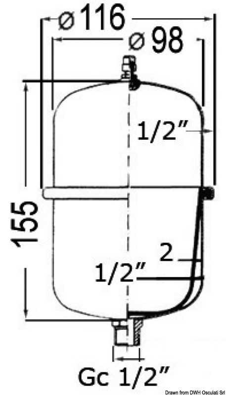 Vase d'expansion pour autoclaves et chauffe eau 1 L