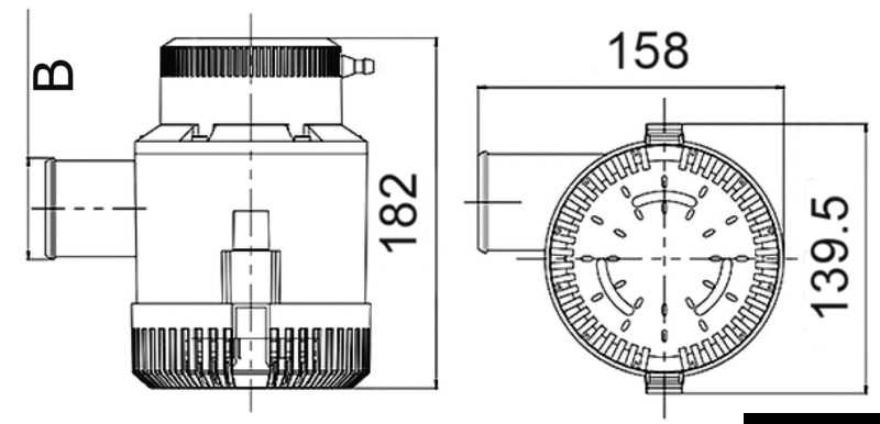 Pompe de fond de cale immergée Maxi G3500 24V Débit 221 L/m