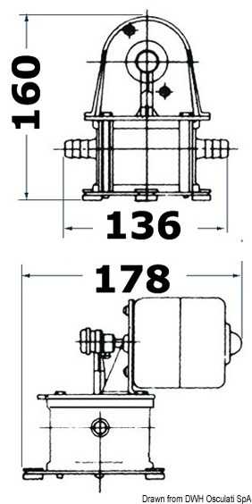 Pompe fond de cale à diaphragme Geiser 12V Débit 18 L/m