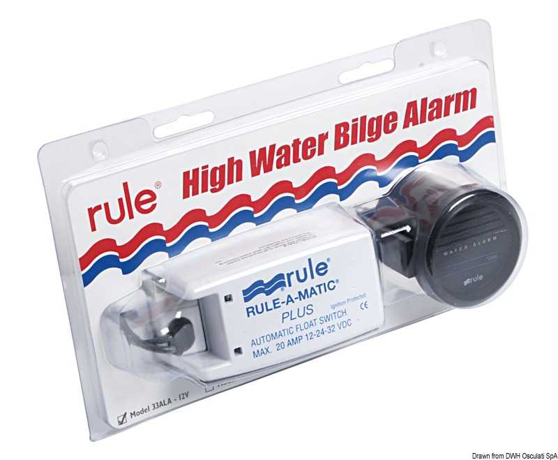 Alarme Rule niveau eau cale 12V visuel et sonore
