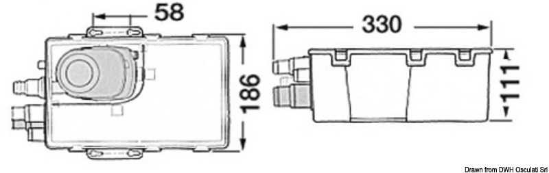 Collecteur eaux usées avec pompe Attwood 24V 41L/m