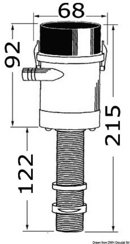 Pompe aératrice pour viviers evacuation externe vertical Débit 45L/m