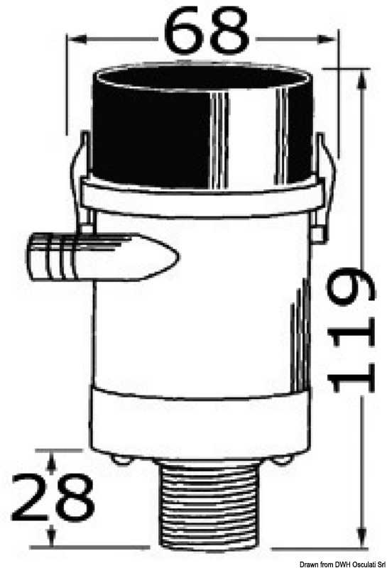 Pompe aératrice pour viviers evacuation interne Débit 45L/m