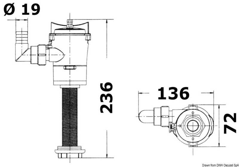 Pompe cloison en ligne d'aeration Europump Débit 38L/m