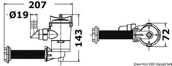 Pompe cloison 90° d'aeration Europump Débit 38L/m