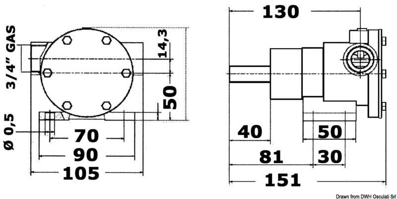 Pompe Nauco 335 46 L joint mécanique Johnson F7B-8-10-24571-01