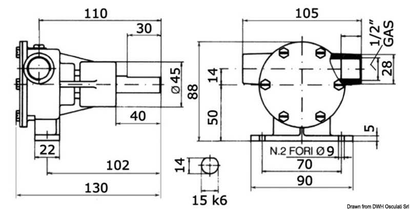 Pompe Nauco PM16 de 1/2" 22950-0001 jusqu'à 80 HP