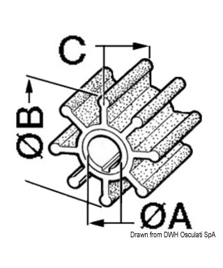 Turbine pompe pour refroidissement eau Réf. d'origine 8000K