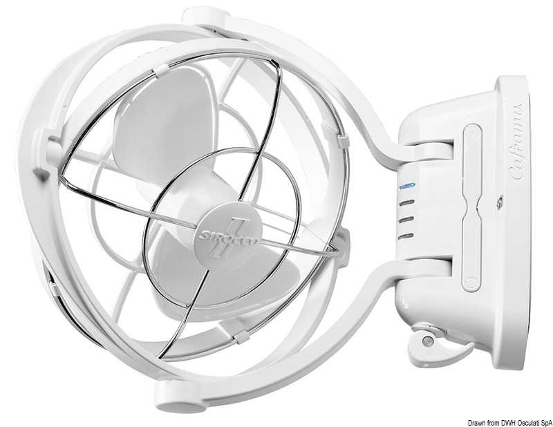 Ventilateur Caframo Sirocco blanc 12/24V 3 vitesses avec Timer