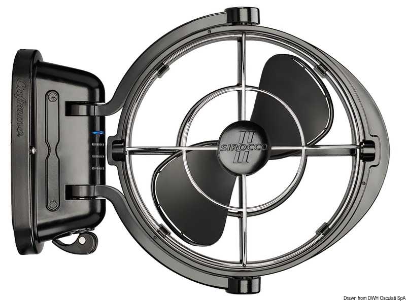 Ventilateur Caframo Sirocco noir 12/24V 3 vitesses avec Timer