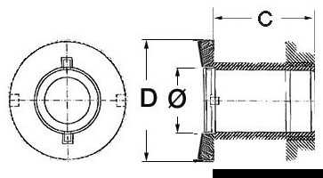 Passe-coque au ras Inox 316 polis miroir 1"1/4