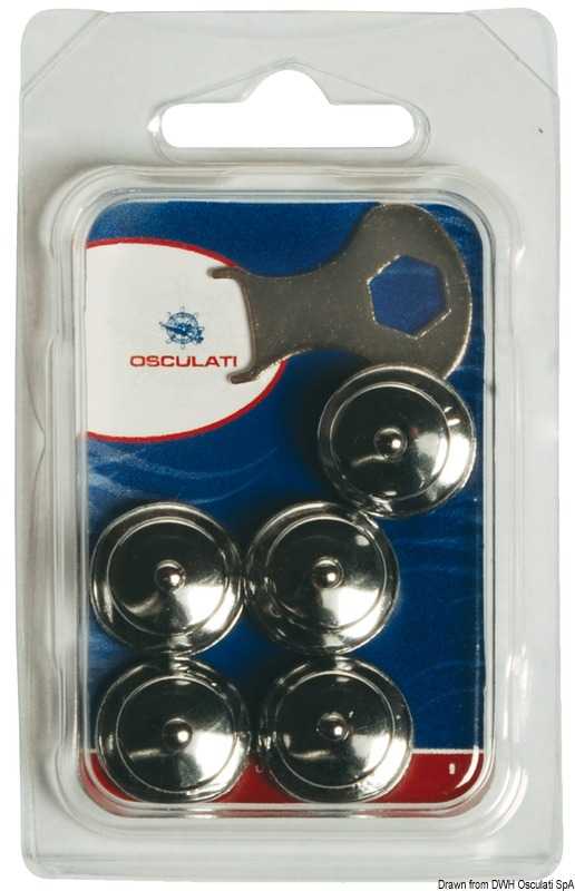 5 Boutons femelles Loxx Blister 15 mm