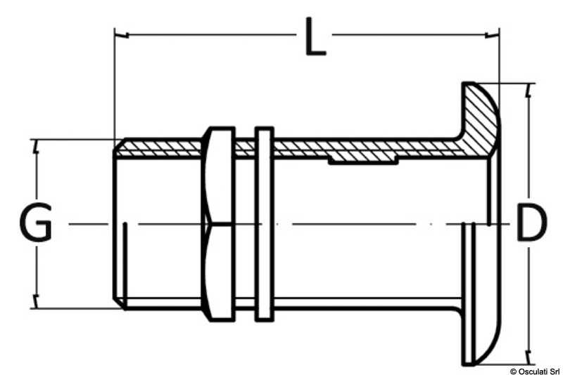 Passe-coque laiton chromé 3/8"