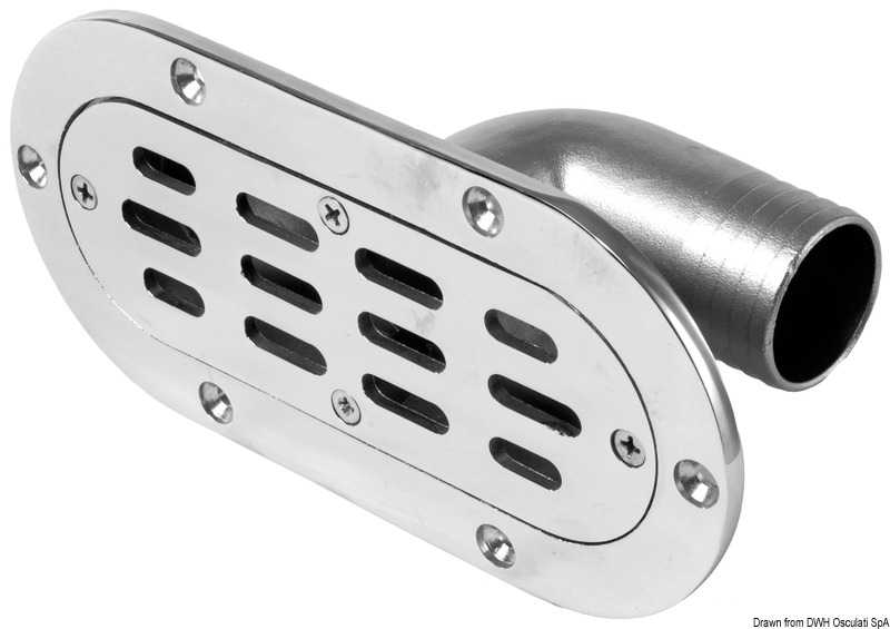 Evacuation pour cockpit ovale grille Inox amovible
