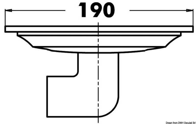 Evacuation pour cockpit ovale grille Inox amovible