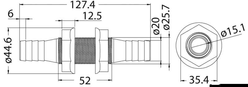 Passe-coque en nylon Blanc diamètre Embout 19/20mm