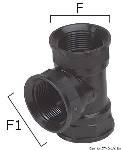 Raccord T thermopolymère 1" - 1" haute résistance